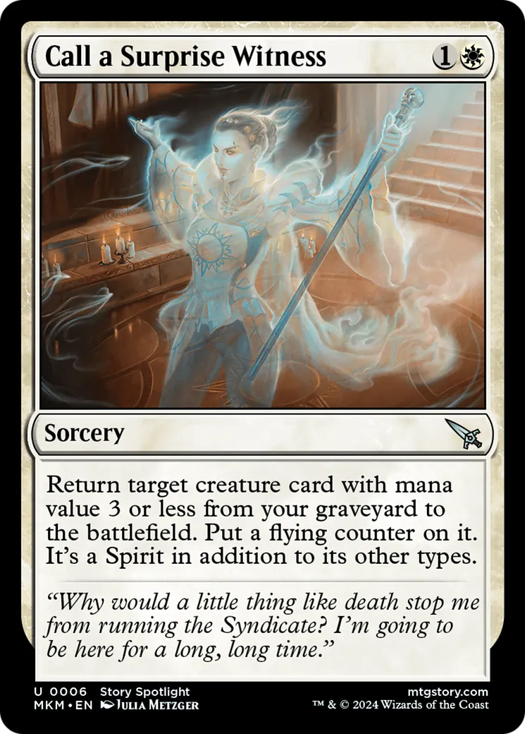 Appeler un témoin surprise — Murders at Karlov Manor — Magic: The Gathering