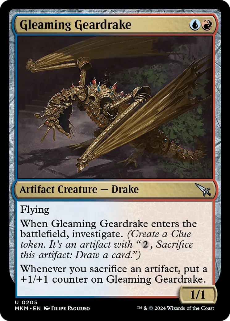 Gleaming Geardrake — Murders at Karlov Manor — Magic: The Gathering