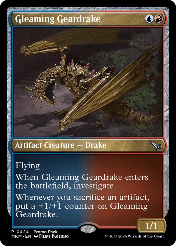 Gleaming Geardrake — Murders at Karlov Manor — Magic: The Gathering