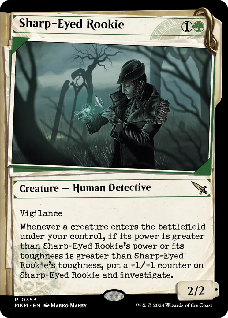 Sharp-Eyed Rookie — Murders at Karlov Manor — Magic: The Gathering