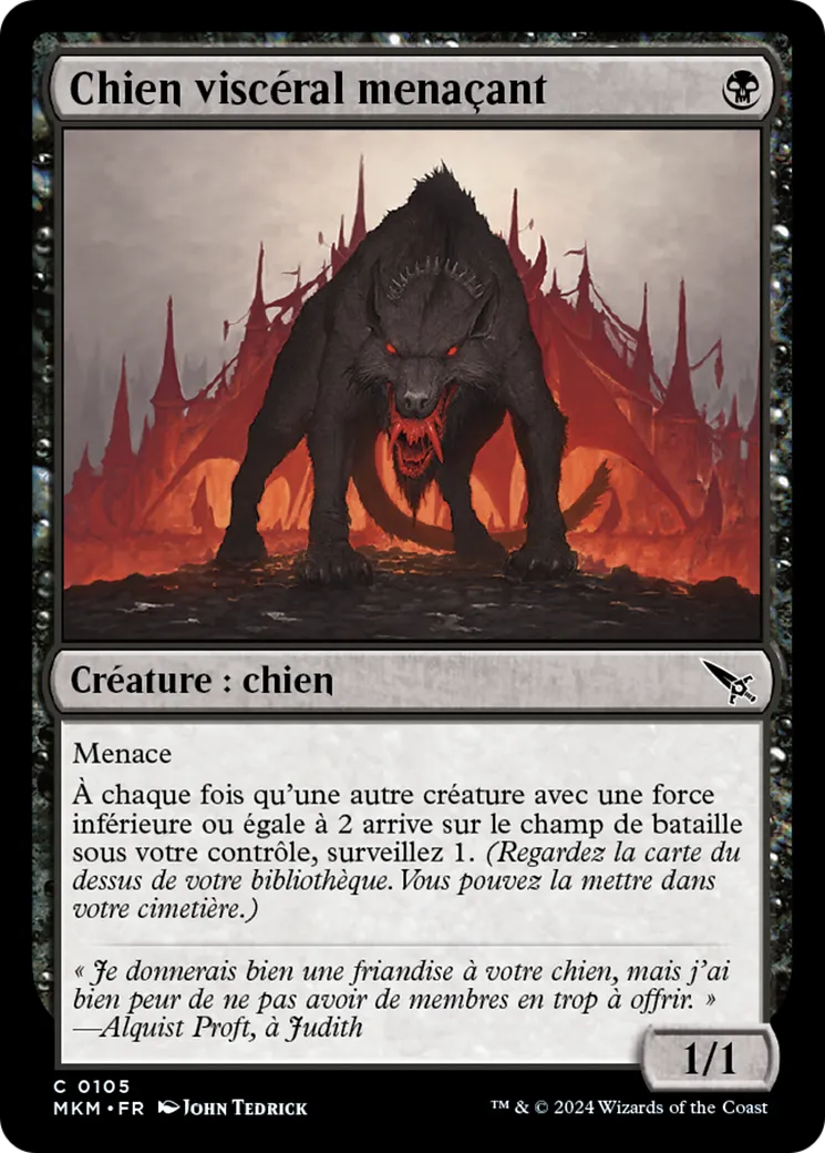 Chien viscéral menaçant — Murders at Karlov Manor — Magic: The Gathering