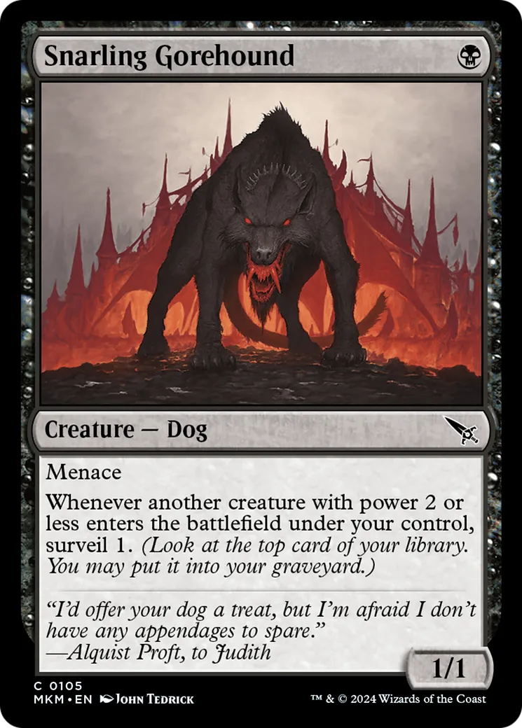 Chien viscéral menaçant — Murders at Karlov Manor — Magic: The Gathering