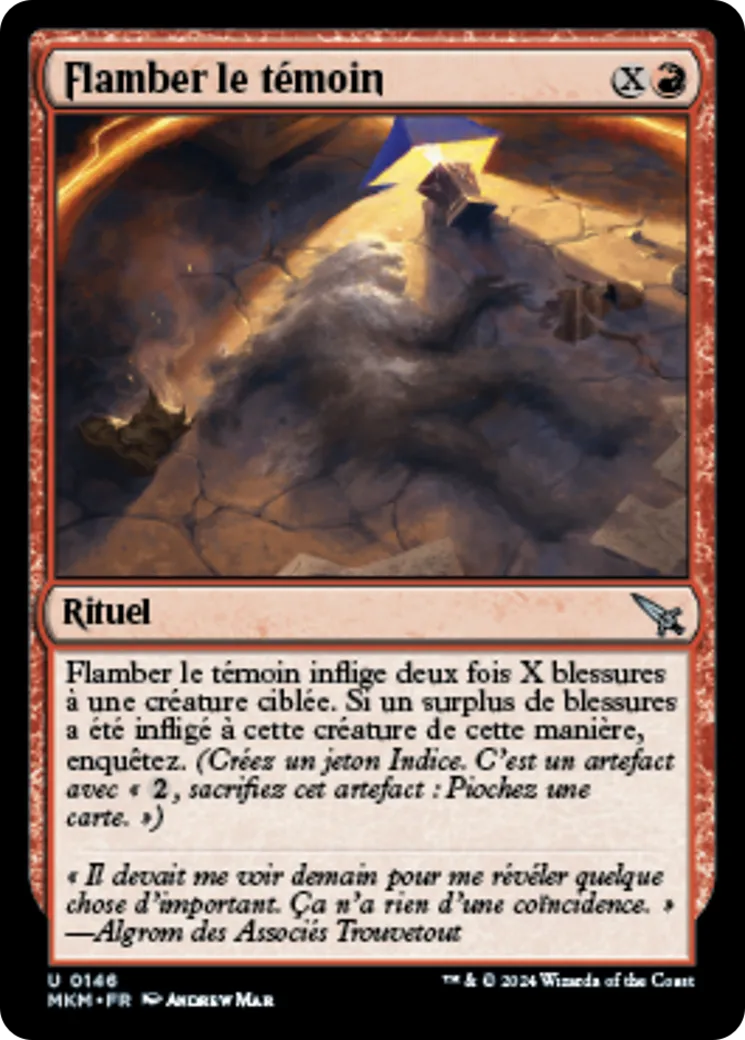 Flamber le témoin — Murders at Karlov Manor — Magic: The Gathering