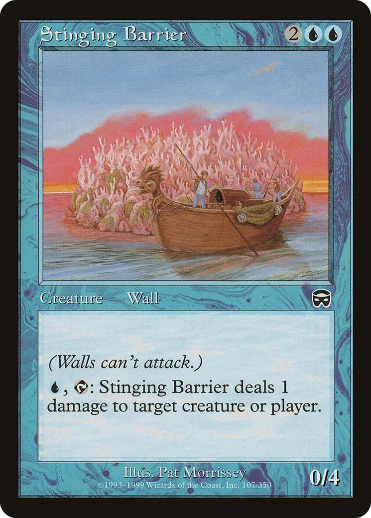 Stinging Barrier — Mercadian Masques — Magic: The Gathering