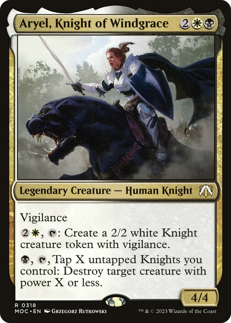 Aryel, chevalière Vent des vertus — March of the Machine Commander — Magic: The Gathering