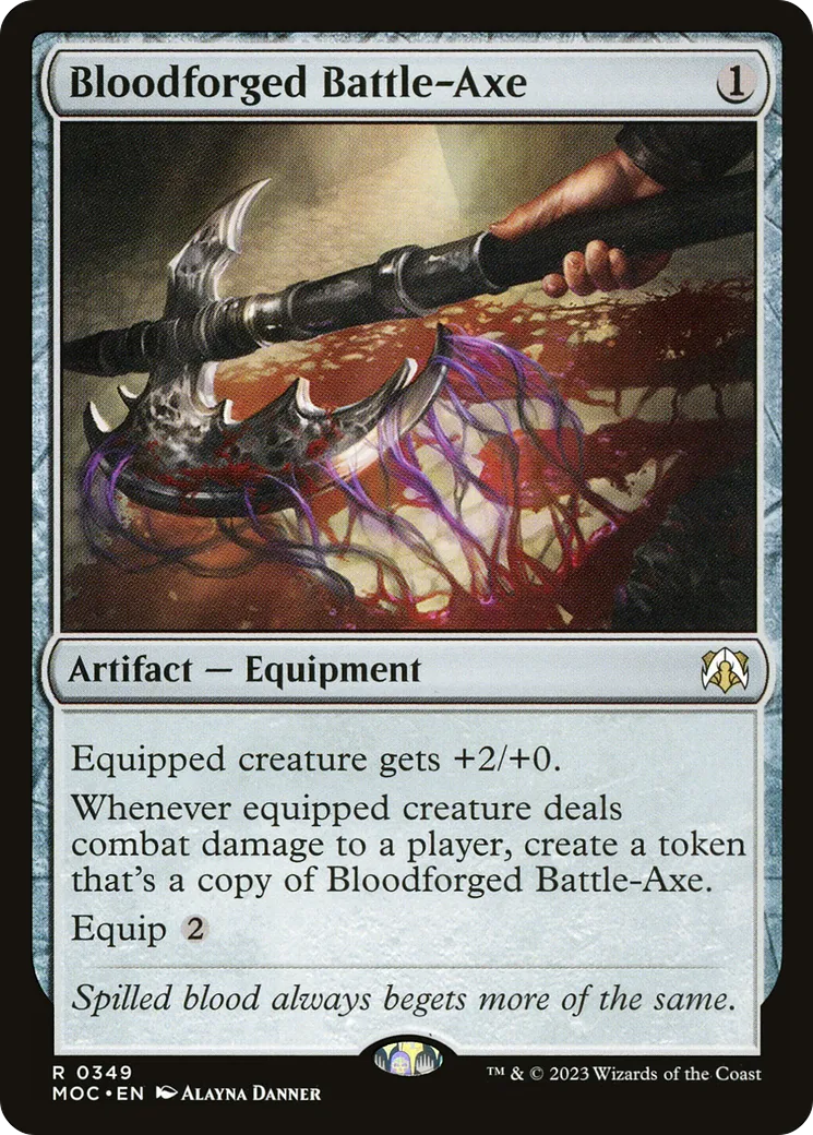 Bloodforged Battle-Axe — March of the Machine Commander — Magic: The Gathering