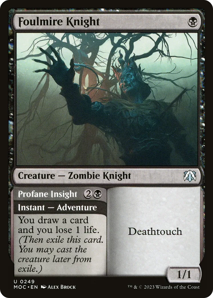 Foulmire Knight // Profane Insight — March of the Machine Commander — Magic: The Gathering