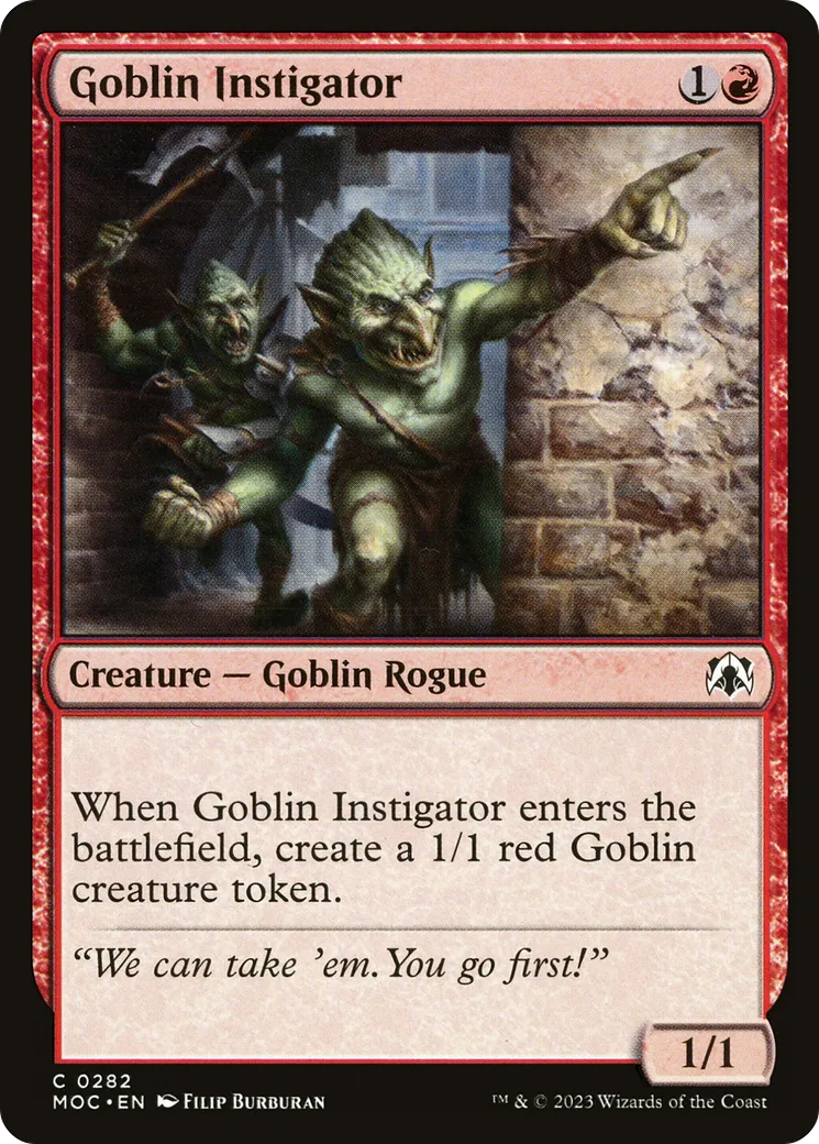 Goblin Instigator from March of the Machine Commander - Magic: The Gathering