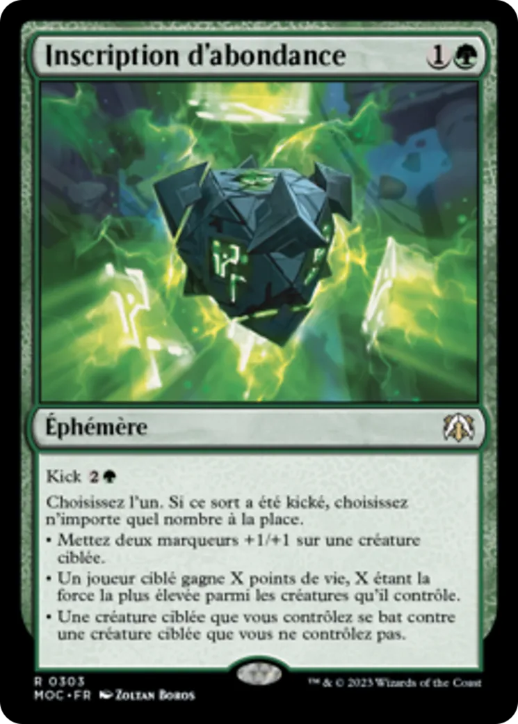 Inscription d'abondance — March of the Machine Commander — Magic: The Gathering