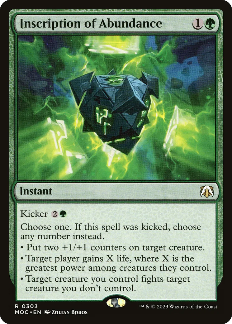 Inscription of Abundance — March of the Machine Commander — Magic: The Gathering