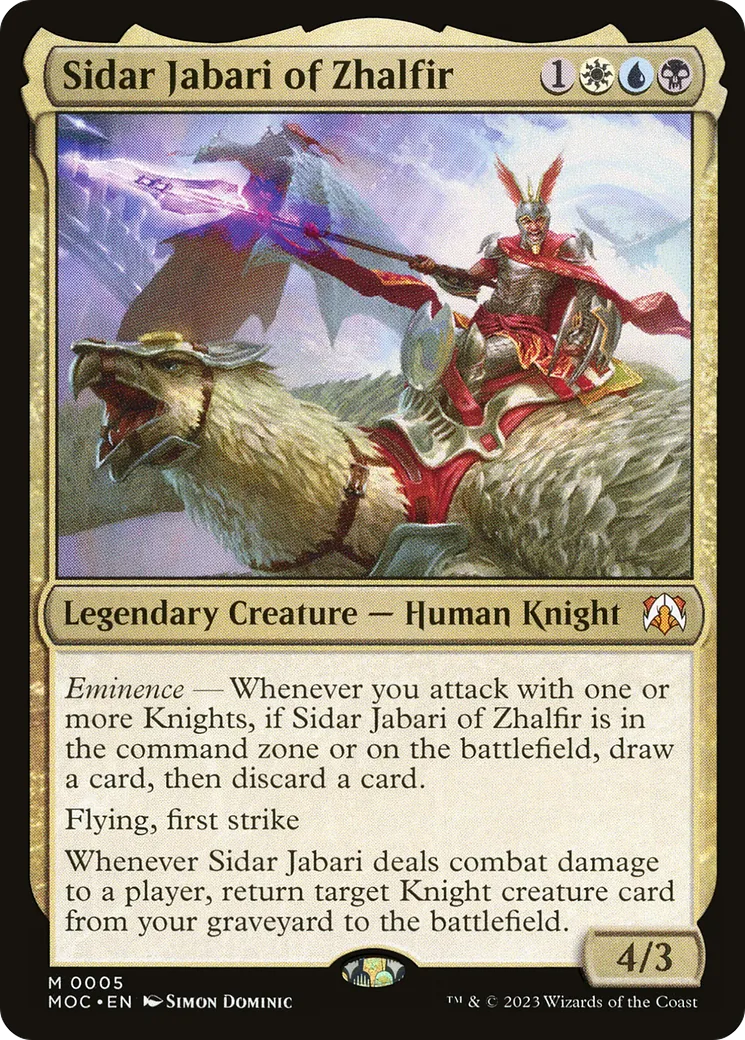 Sidar Jabari of Zhalfir — March of the Machine Commander — Magic: The Gathering
