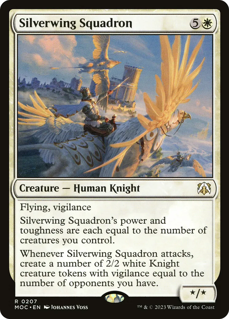 Escadron d'argentailes — March of the Machine Commander — Magic: The Gathering
