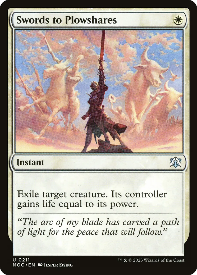 Swords to Plowshares — March of the Machine Commander — Magic: The Gathering