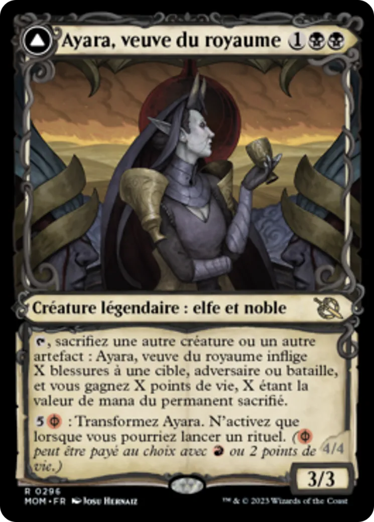Ayara, veuve du royaume // Ayara, reine du fourneau — March of the Machine — Magic: The Gathering