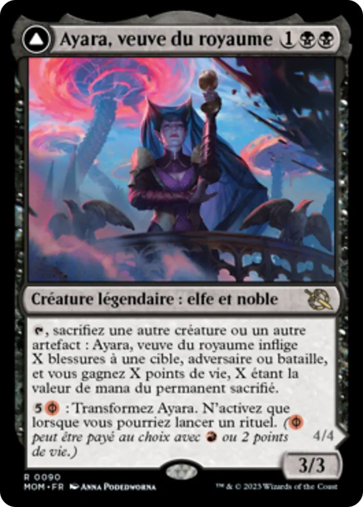 Ayara, veuve du royaume // Ayara, reine du fourneau — March of the Machine — Magic: The Gathering