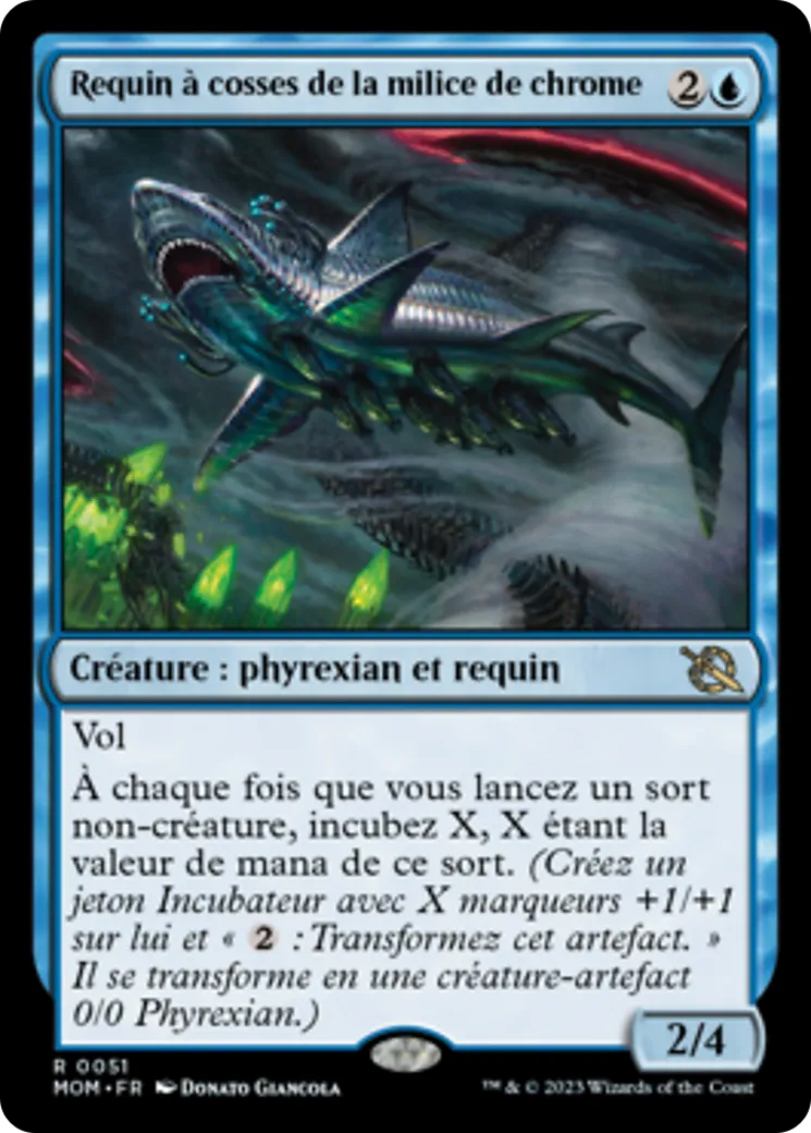 Requin à cosses de la milice de chrome — March of the Machine — Magic: The Gathering