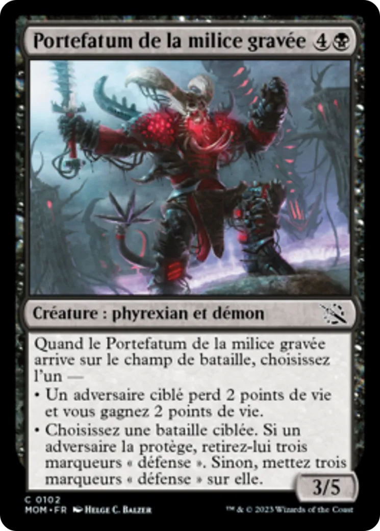 Portefatum de la milice gravée — March of the Machine — Magic: The Gathering