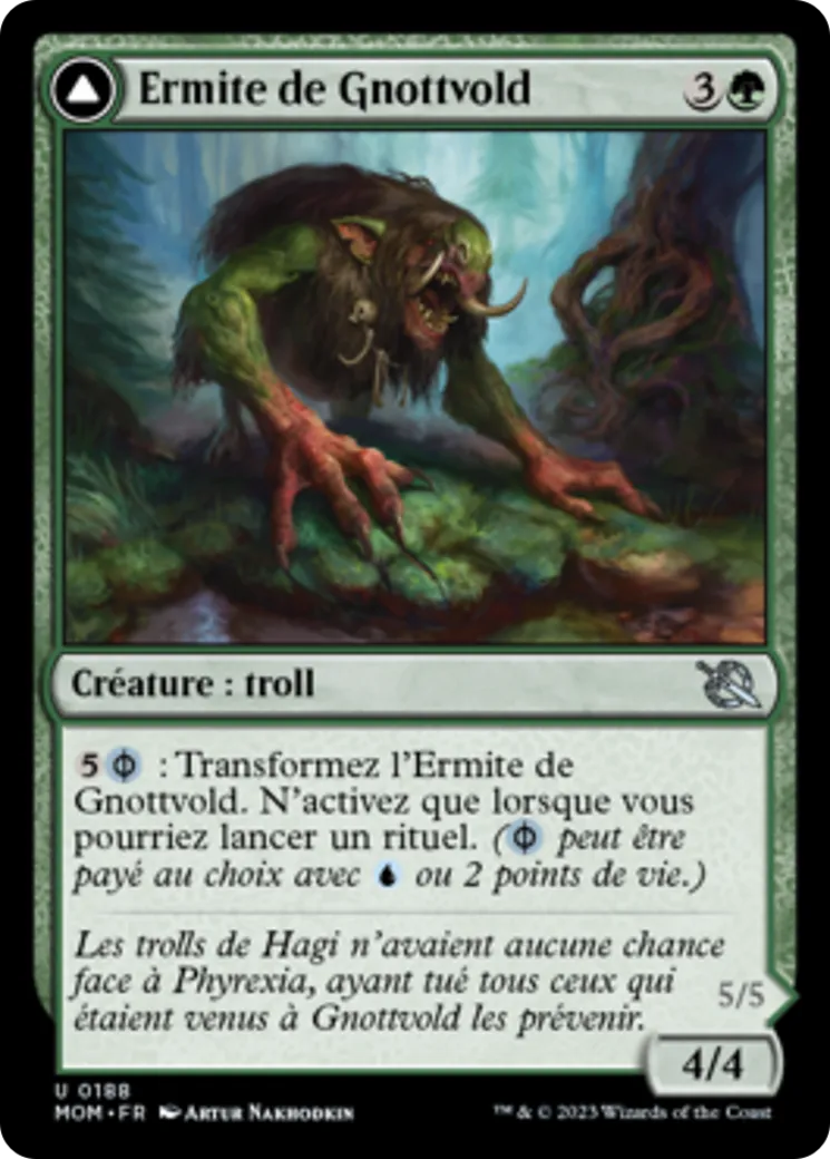 Ermite de Gnottvold // Carcasse de la milice de chrome — March of the Machine — Magic: The Gathering