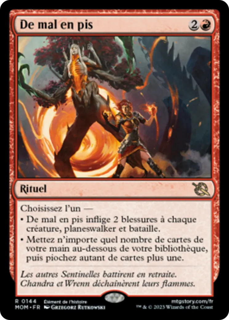De mal en pis — March of the Machine — Magic: The Gathering