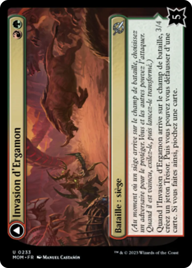 Invasion d'Ergamon // Chargeur des falaises de Truga — March of the Machine — Magic: The Gathering