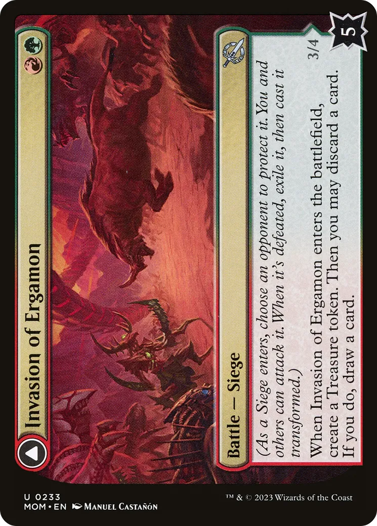 Invasion d'Ergamon // Chargeur des falaises de Truga — March of the Machine — Magic: The Gathering