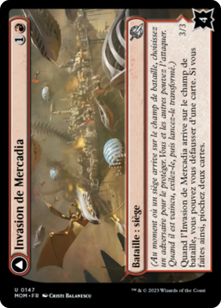 Invasion de Mercadia // Forgeflammes kyren — March of the Machine — Magic: The Gathering