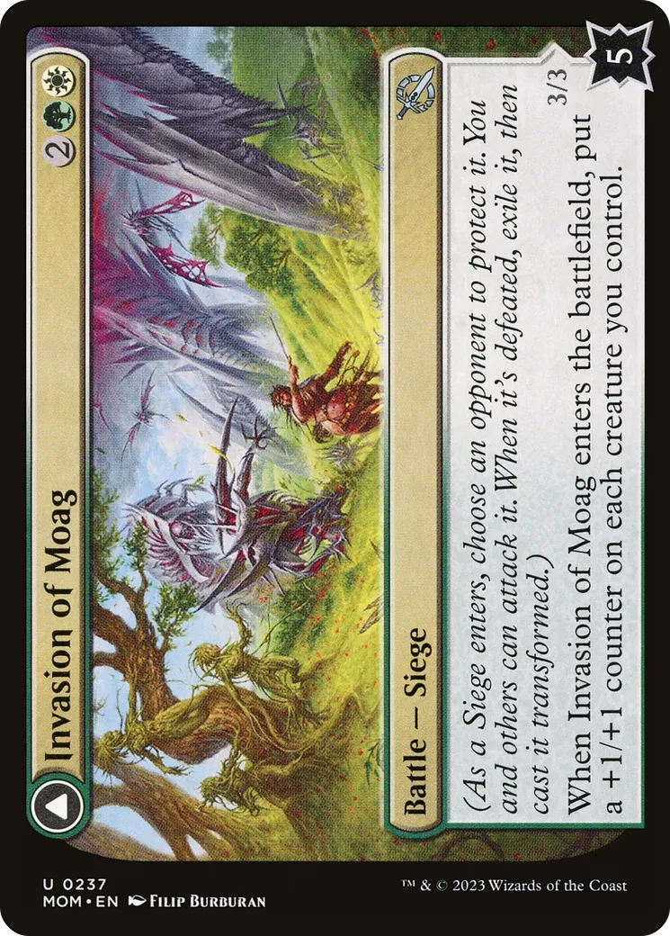 Invasion of Moag // Bloomwielder Dryads — March of the Machine — Magic: The Gathering