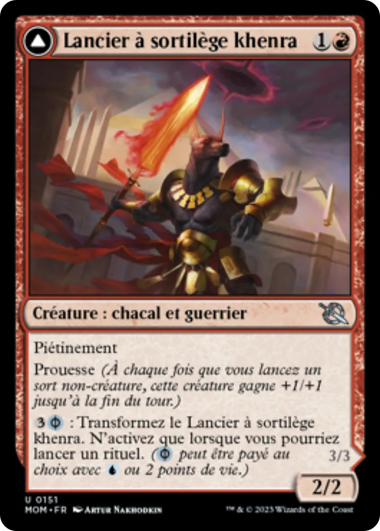 Lancier à sortilège khenra // Pisteur à sortilège gitaxien — March of the Machine — Magic: The Gathering