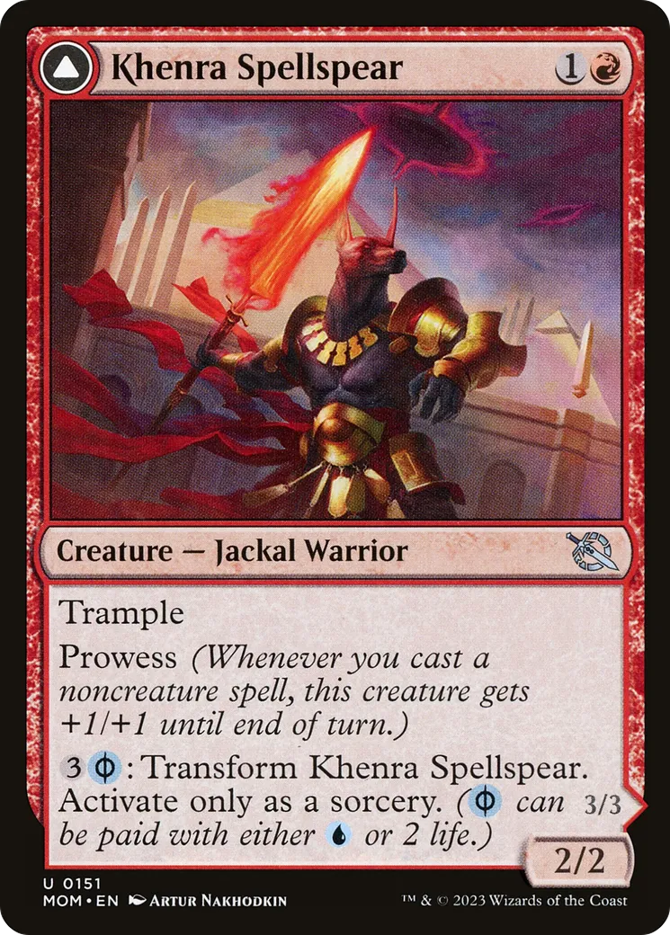 Lancier à sortilège khenra // Pisteur à sortilège gitaxien — March of the Machine — Magic: The Gathering