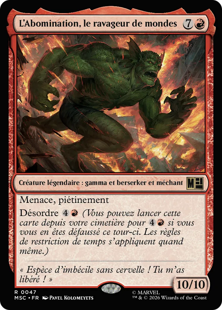 L'Abomination, le ravageur de mondes — Marvel Super Heroes Commander — Magic: The Gathering