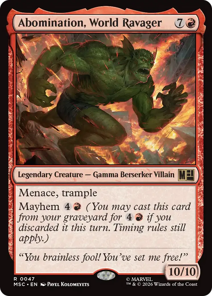 L'Abomination, le ravageur de mondes — Marvel Super Heroes Commander — Magic: The Gathering