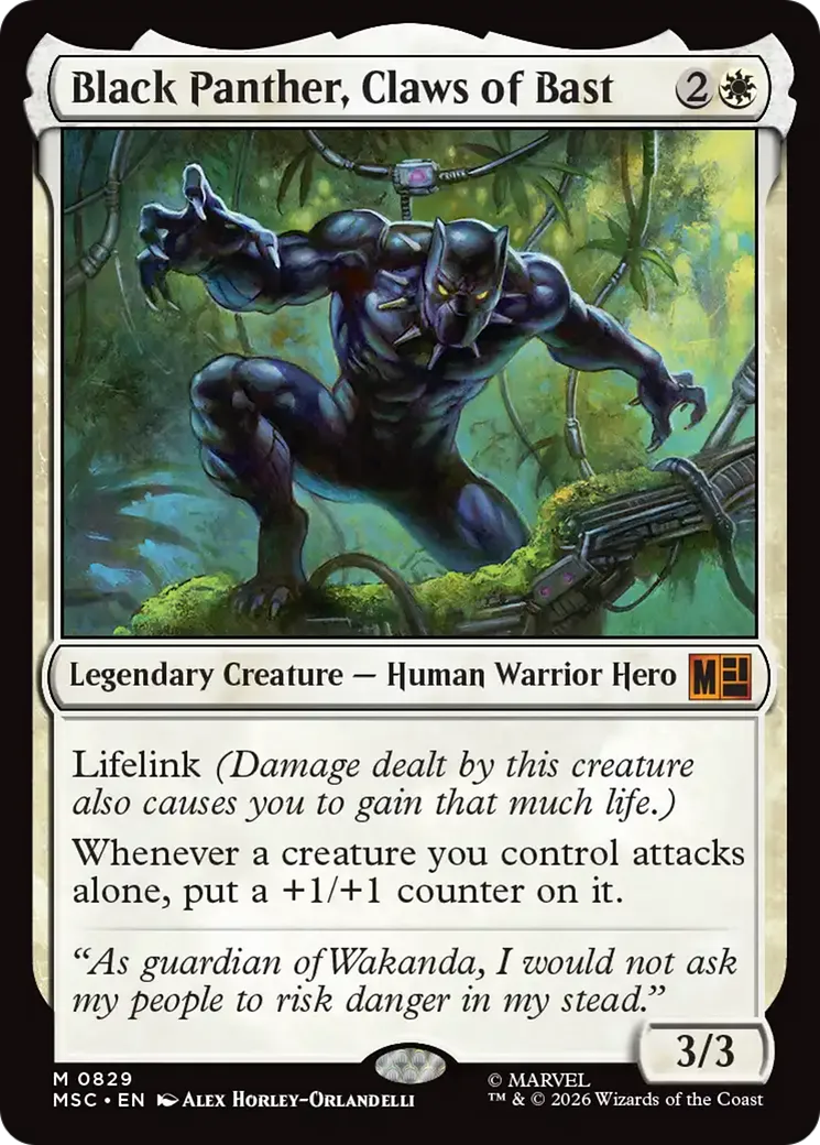 Black Panther, Claws of Bast — Marvel Super Heroes Commander — Magic: The Gathering