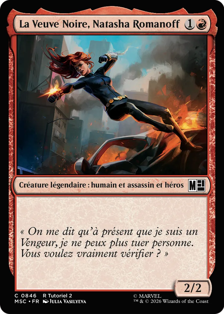 La Veuve Noire, Natasha Romanoff — Marvel Super Heroes Commander — Magic: The Gathering