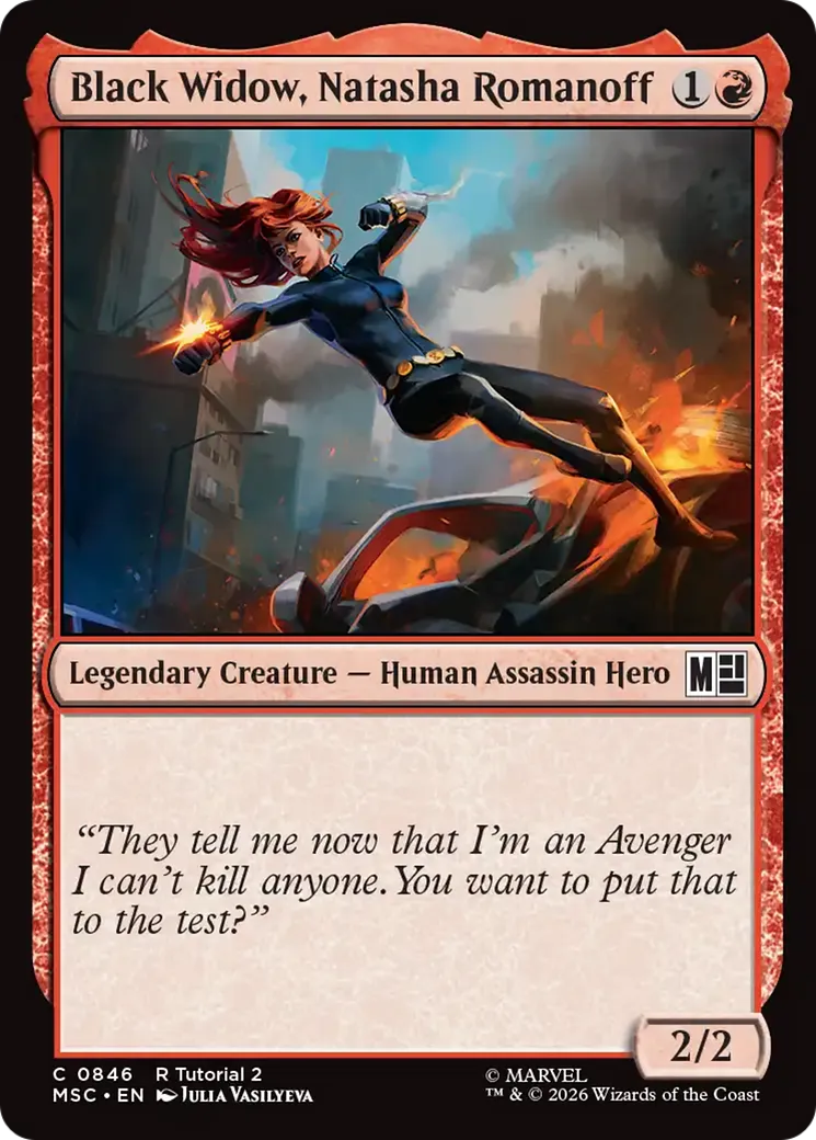 La Veuve Noire, Natasha Romanoff — Marvel Super Heroes Commander — Magic: The Gathering