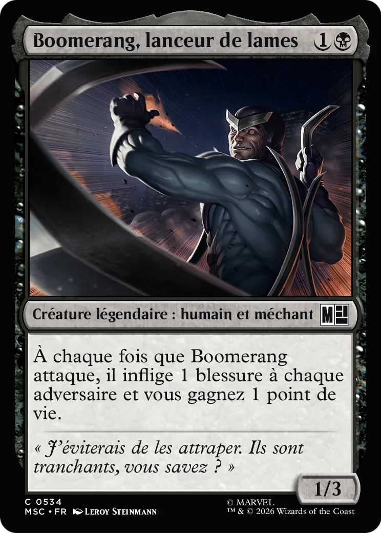 Boomerang, lanceur de lames — Marvel Super Heroes Commander — Magic: The Gathering