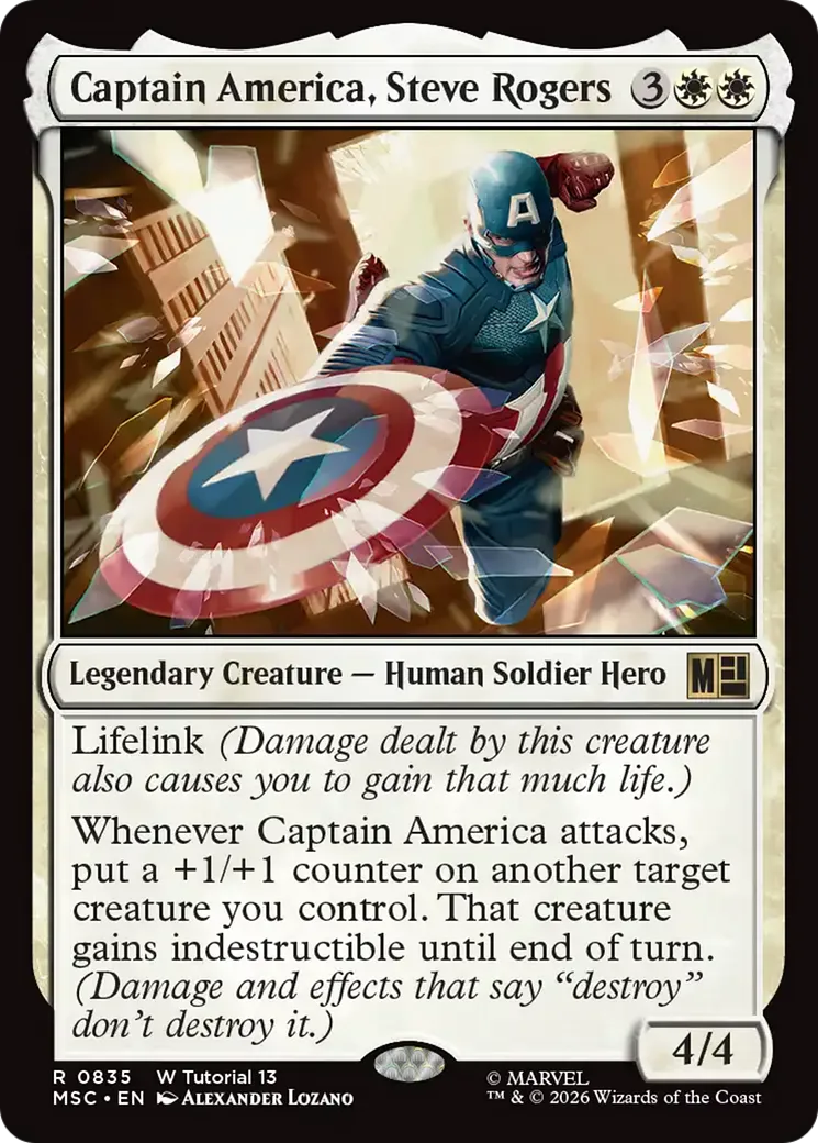 Captain America, Steve Rogers — Marvel Super Heroes Commander — Magic: The Gathering