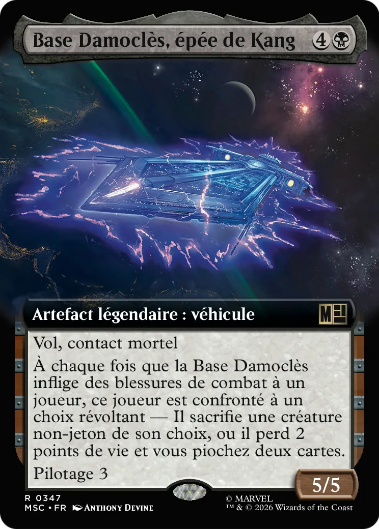 Base Damoclès, épée de Kang — Marvel Super Heroes Commander — Magic: The Gathering