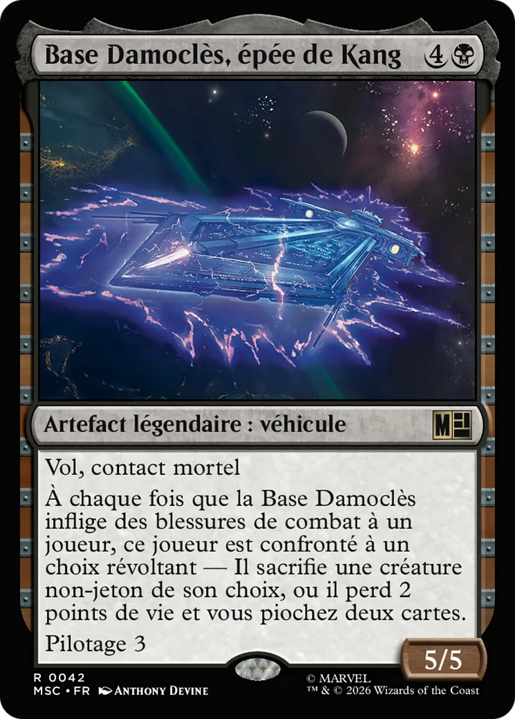 Base Damoclès, épée de Kang — Marvel Super Heroes Commander — Magic: The Gathering