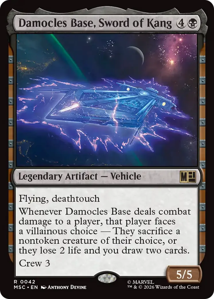Base Damoclès, épée de Kang — Marvel Super Heroes Commander — Magic: The Gathering