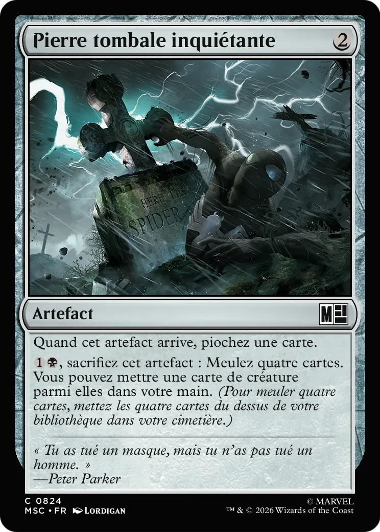 Pierre tombale inquiétante — Marvel Super Heroes Commander — Magic: The Gathering