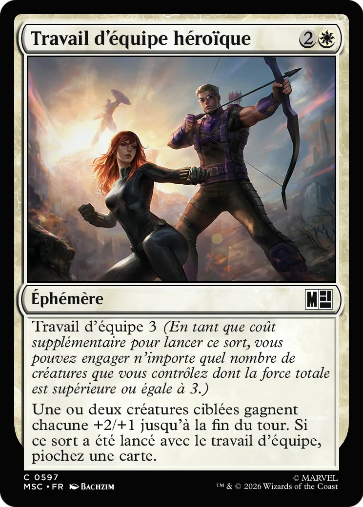 Travail d'équipe héroïque — Marvel Super Heroes Commander — Magic: The Gathering