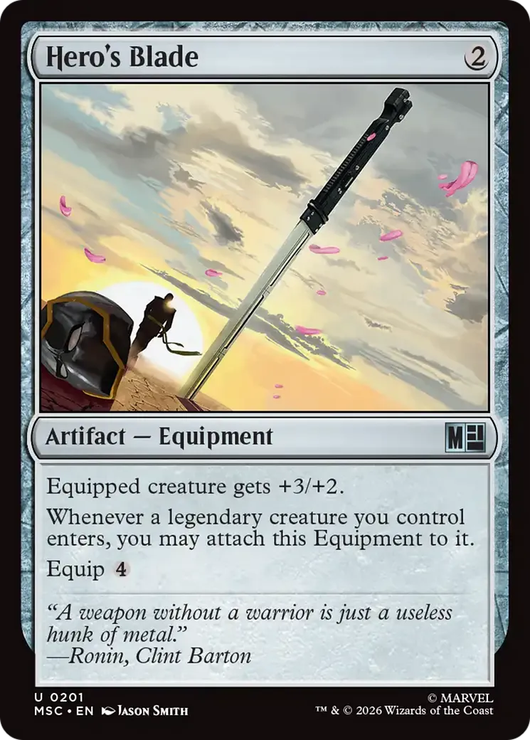 Hero's Blade — Marvel Super Heroes Commander — Magic: The Gathering