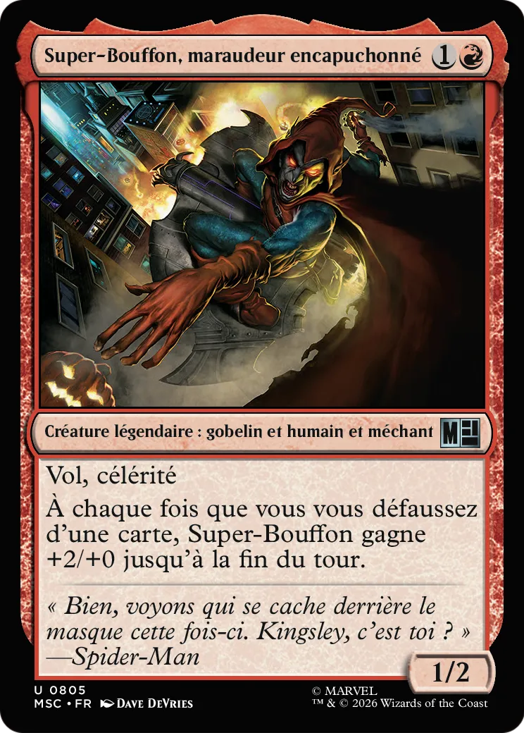 Super-Bouffon, maraudeur encapuchonné — Marvel Super Heroes Commander — Magic: The Gathering