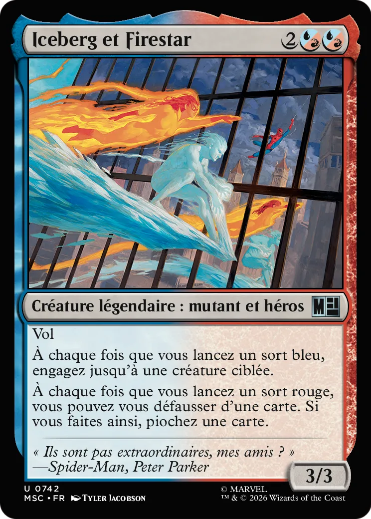 Iceberg et Firestar — Marvel Super Heroes Commander — Magic: The Gathering