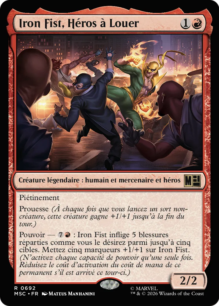 Iron Fist, Héros à Louer — Marvel Super Heroes Commander — Magic: The Gathering