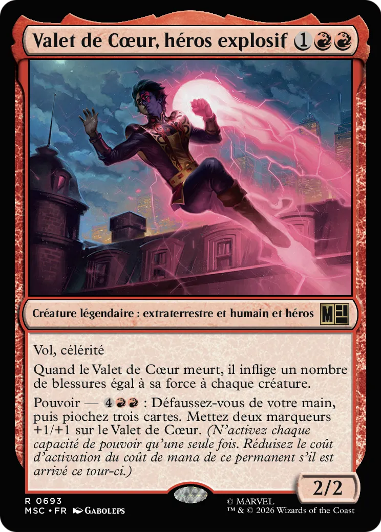 Valet de Cœur, héros explosif — Marvel Super Heroes Commander — Magic: The Gathering