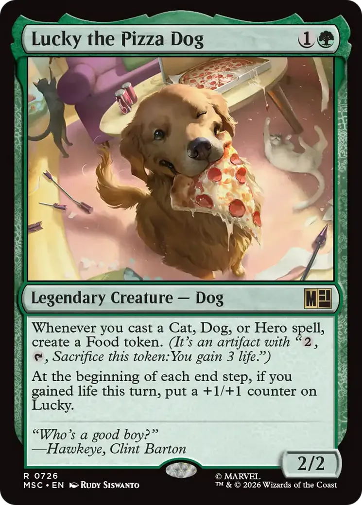 Lucky the Pizza Dog — Marvel Super Heroes Commander — Magic: The Gathering