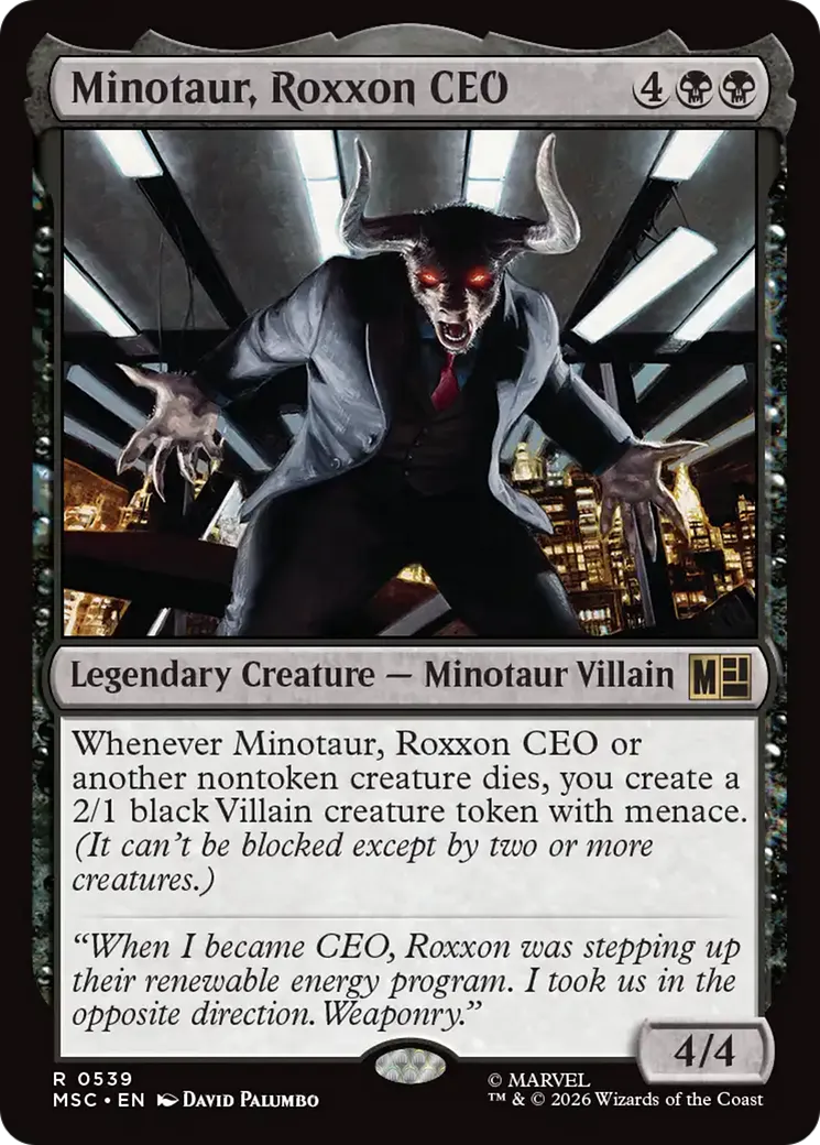 Minotaure, PDG de Roxxon — Marvel Super Heroes Commander — Magic: The Gathering