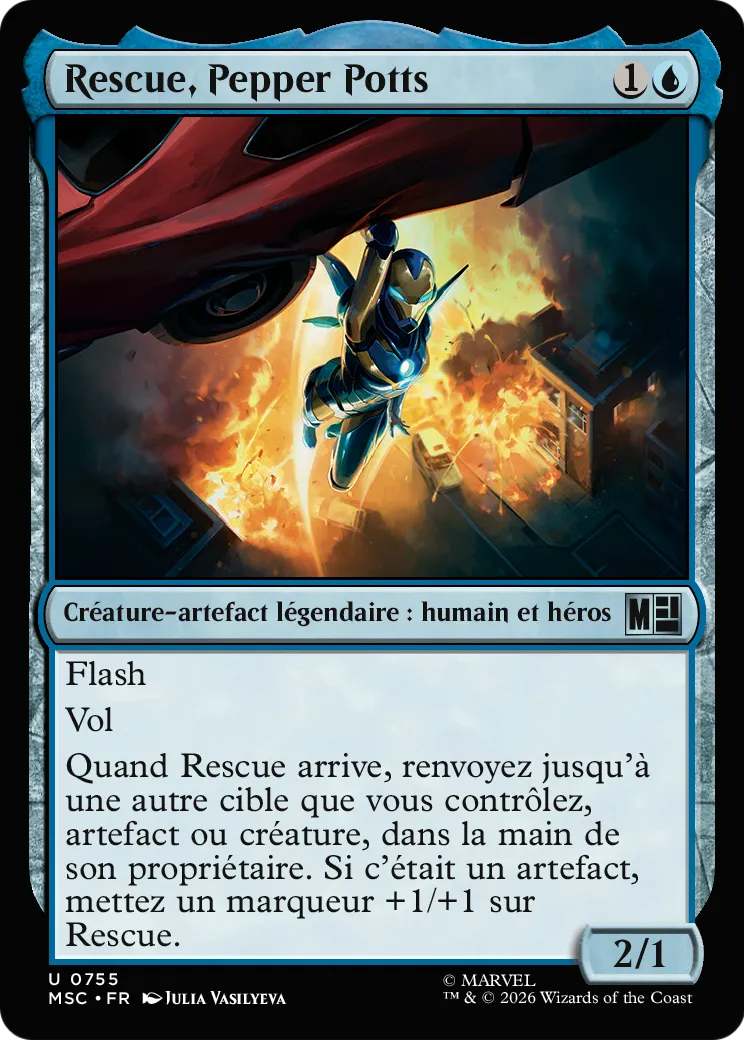 Rescue, Pepper Potts — Marvel Super Heroes Commander — Magic: The Gathering