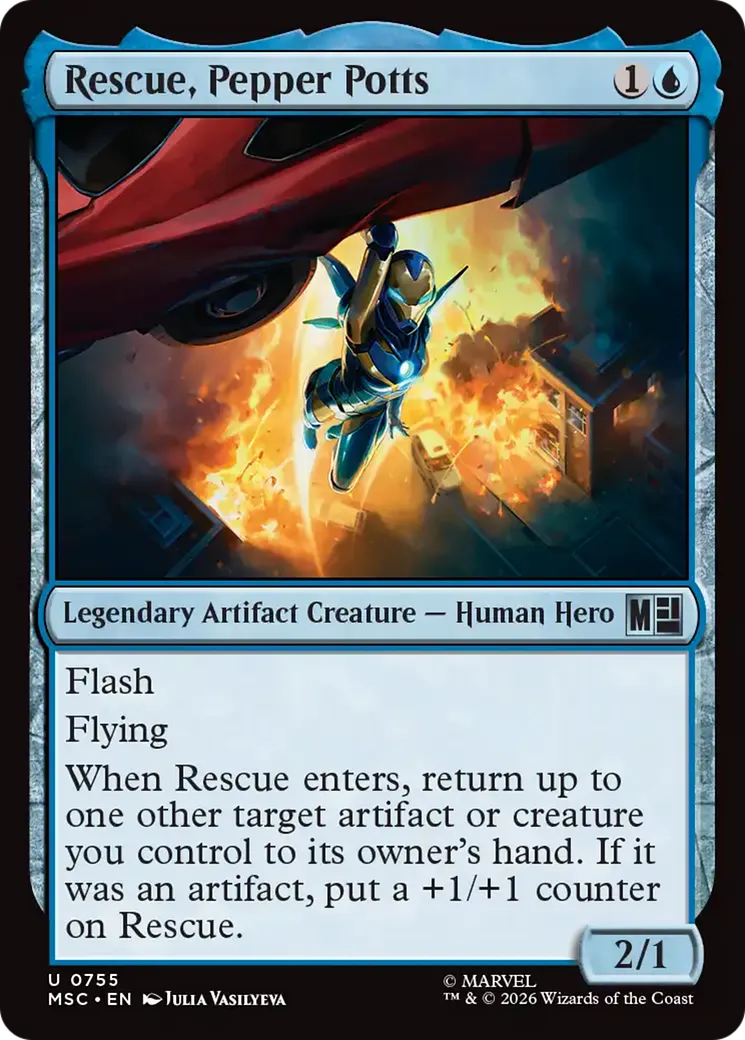 Rescue, Pepper Potts — Marvel Super Heroes Commander — Magic: The Gathering